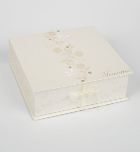 Cream Butterfly Wedding Keepsake Box