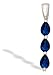 14K White Gold Pear Created Sapphire 3-Stone Pendant