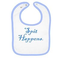 Spit Happens, Blue Infants Bib