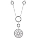 18 Inch Cubic Zirconia CIRCLE PENDANT Sterling Silver Necklace