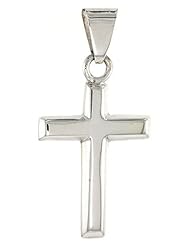 Sterling Silver Cross Pendant Highly Polished Handmade, 1 1/2 inch