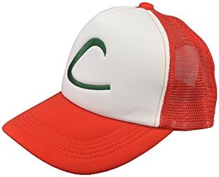 Miss Swordsman Pokemon Ash Baseball Snapback Cap Trainer Hat Pikachu Cosplay for Adult Embroidered (White)