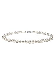 PremiumPearl 7.5-8mm White Freshwater Pearl Necklace AA+ Quality