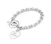 Quinceanera Designer Inspired (Mis Quince) Toggle Silver Heart Charm Bracelet