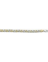 Fancy Two Tone Gold Link Bracelet 9"