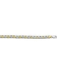 Fancy Two Tone Gold Link Bracelet 8"