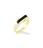 IMAGE OF New 14k Solid Yellow Gold Onyx Inlay Men's Fashion Ring