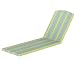 Polywood Outdoor Furniture Nautical Stackable Chaise Lounge with Arms, Full Cushion, Bravada Limelite Stripe Sunbrella