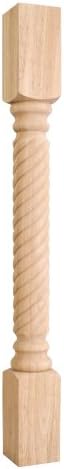 One Pair- Rope Pattern Wood Posts - 3-1/2" x 3-1/2" x 35-1/2"