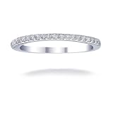 1/5 CT Diamond Wedding Band Ring 14K White Gold (I1-I2 Clarity) (Available In Sizes 5 - 10)