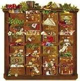 Nostalgische Weihnachtskommode: Zettelkalender. Der besondere Adventskalender fuer Erwachsene/24 eingesteckte Zettelchen, Gold-Glimmer