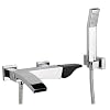 Design Award Wannenarmatur Einhebelmischer Griff schwarz, Serie FLAUTO