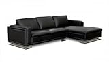IMAGE OF Boulevard Series 2-Piece Right Facing Sectional Sofa with Metal Legs: Black