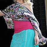 Silk shawl, 'Midnight Garden'