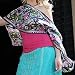 Silk shawl, 'Midnight Garden'