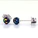 Aurora: 4mm Black Australian Opal Ball Stud Post Earrings Solid 925 Sterling Silver
