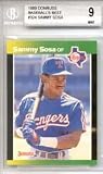 1989 Sammy Sosa Donruss Baseball's Best Baseball MLB Rookie Cards - Professionally Graded by Beckett a BGS 9 (Chicago Cubs)