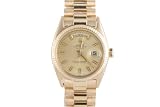 Rolex Mens 18K Yellow Gold President Champagne Stick Marker Dial