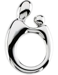 20.25 X 13.50 Mm 14K White Gold Lg. Mother & Child Pendant