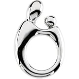 14K White Gold Large Mother & Child Pendant