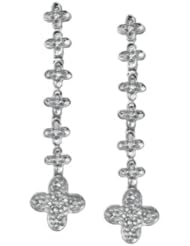 14k WHITE GOLD WOMENS EARRING LE-3528 DIAMOND 0.22CT TW