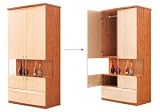 B31B32 2-Door Wardrobe w/ Bar by Pantek