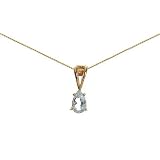 18Kt Gold over Sterling Silver 6x9mm December Birthstone Genuine Blue Topaz 16in Necklace