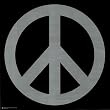 Peace Sign (Silver & Black) Art Poster Print - 24x36