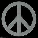 (24x36) Peace Sign (Silver & Black) Art Poster Print