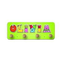 Personalised Childrens 3D Coat Peg Green