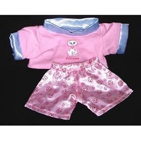 Pink & Blue Kitty Princess PJ's Outfit Clothes #1857 fits most Webkinz, Shining Star and 8