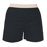 Solid Black Cotton Flannel Plaid check boxers boxer shorts available in 5 adult sizes exposed waist false fly