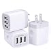 Wall Charger, USB Charger Adapter, Ailkin 3.1A/3Pack Muti Port Fast Charging Station Power Charge Base Block Plug Replacement for iPhone X/8/7 Plus, Samsung S9/S8/S7, Kindle Fire and More USB Plug