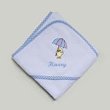 Blue Hooded Towel with Splashing Duck Design. Baby Gift