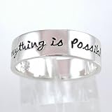 Everything is Possible Word Ring in Sterling Silver in size 6, 7 and 8, #8679