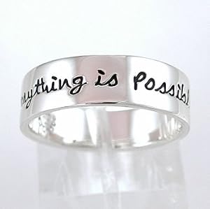 EVERYTHING IS POSSIBLE Word Band Ring in Sterling Silver in Sizes 6, 7, 8, and 9, #8679