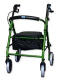 Soft Seat Aluminum Rollator with Round Back - Black