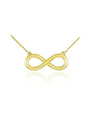 14k Polished Solid Gold Infinity Pendant Necklace