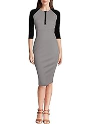 Scoop Neck Polyester/Rayon/Spandex Elbow Length Sleeves Cocktail Above the Knee Bodycon Dress/Evening Dress 