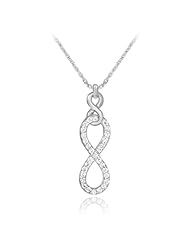 Silver Vertical Infinity Clear CZ Necklace