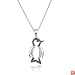 Sterling Silver Cubic Zirconia Penguin Pendant by Cheline, 18