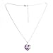 Sterling Silver Vitrail Light Heart Pendant Necklace, 16'' with 2