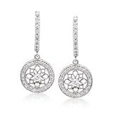 1.00 ct. t.w. Diamond Filigree Earrings In 14kt White Gold