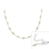 31pdDYL28AL. SL160  Sterling Silver Genuine Peridot Beaded Necklace