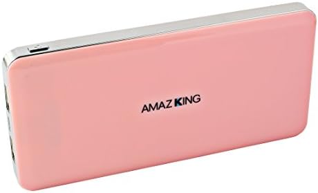 Amaz King 10000mAh Dual Port External Battery Portable USB Charger Power Bank, Mobile Power Station,fit for Smartphone/mp3/mp4/iphone (Pink)
