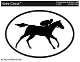 HORSE RACING Oval Bumper Sticker