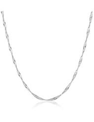14k White Gold 2mm Singapore Chain Necklace, 16"