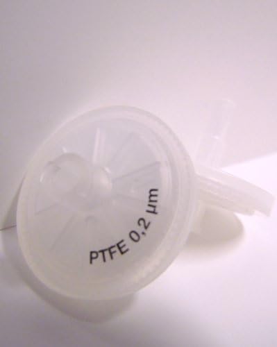 Syringe Filter, PTFE, 25mm diameter, 0.2um, 25/pk