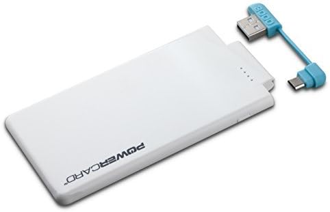 PowerCardTM Patented Ultra Thin Premium Compact Mini Portable Charger - External Battery 3000mAh Power Bank - **FREE** Carrying Case Included - for Apple iPhone 6, 6 Plus, 5S, 5C, 5, 4S, iPad, Air, Mini, Samsung Galaxy S4, S3, Note, Nexus, LG, HTC, HTC One, Moto, Nokie Lumia 520, 1020 and most other Smartphones. Portable Battery Charger with LED Power Charge Meter, Portable Phone Charger, USB Battery, Rechargeable Battery Backup, External Charger, USB Battery Charger - **LIFETIME REPLACMENT WARRANTY** - Get The Coolest Brand for Him and Her! (White)