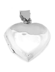 Sterling Silver Quarter Size Engravable Plain Heart Locket Charm